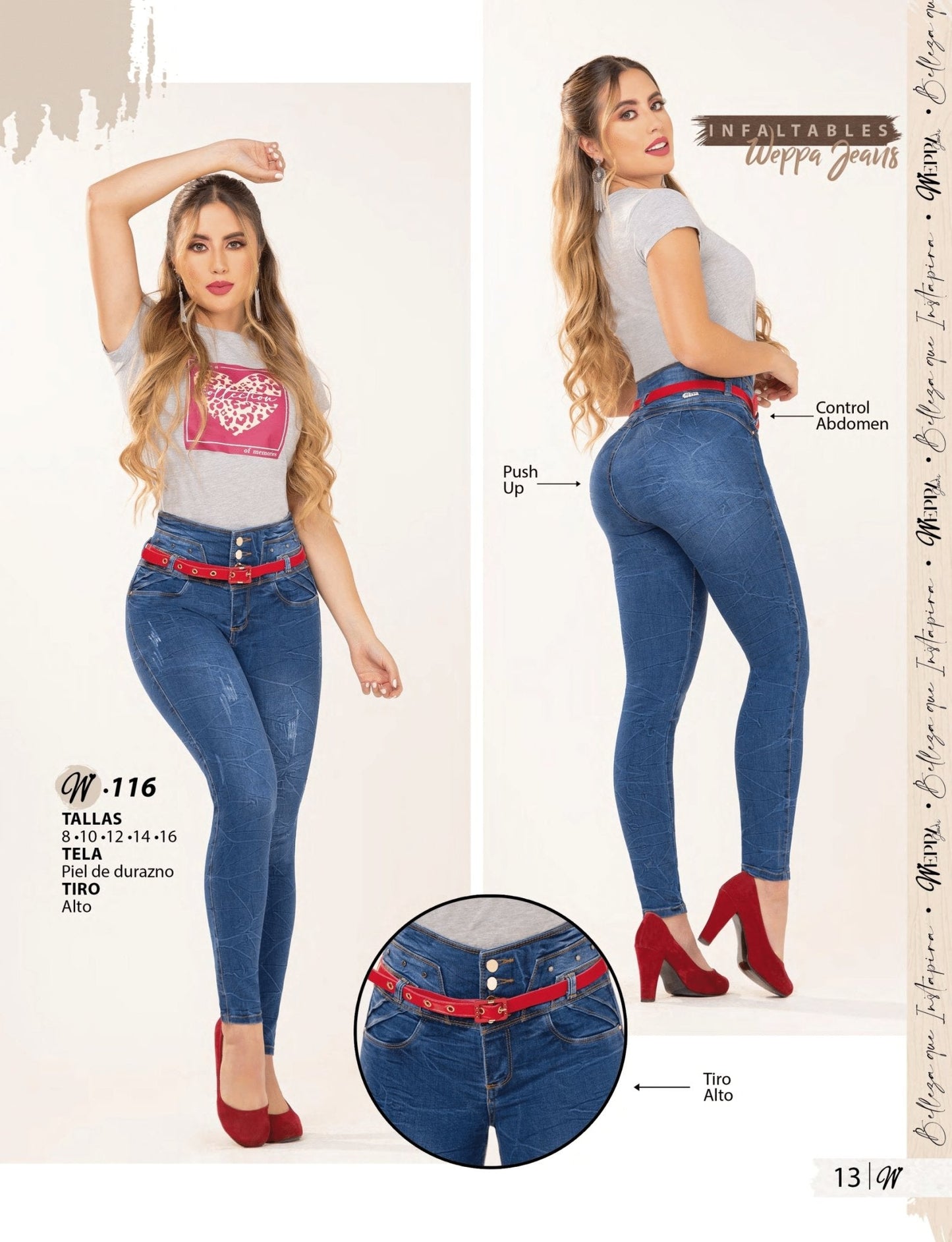 W-116 100%  Authentic Colombian Push Up Jeans